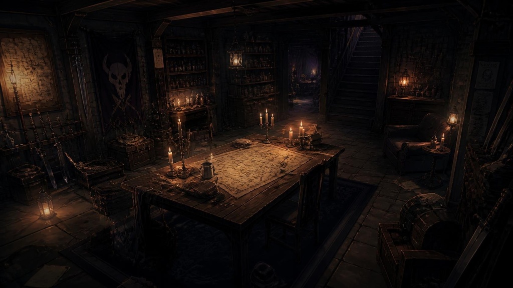 【商用利用可】ダークファンタジー背景&朗読シナリオパック Vol.3 〜地下牢獄と秘密の協定〜(画像5枚+ショート台詞3種)