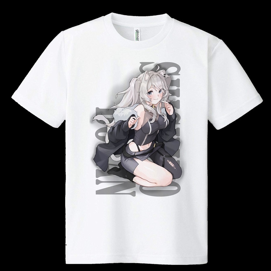 【非公式】獅白ぼたんドライメッシュTシャツ104【ホロライブ】