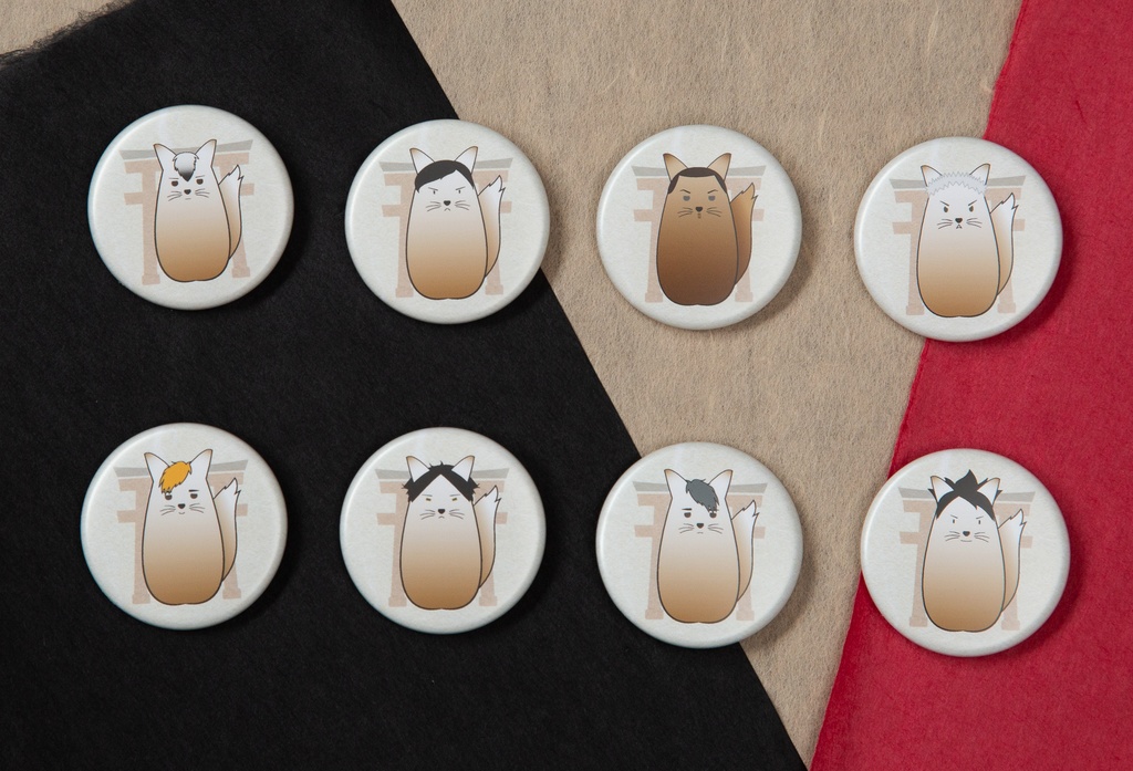 【HQ!!/稲荷崎】もちぎつね🦊缶バッジ