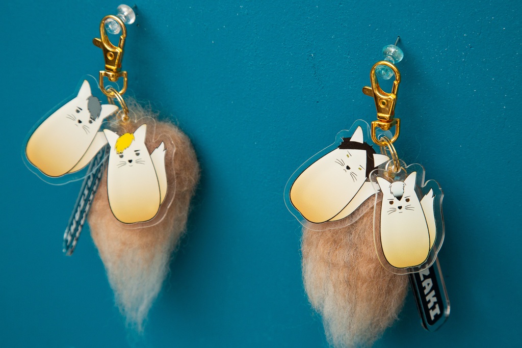 【HQ!!/稲荷崎/治侑/角名北】もちぎつね🦊もふもふしっぽキーホルダー