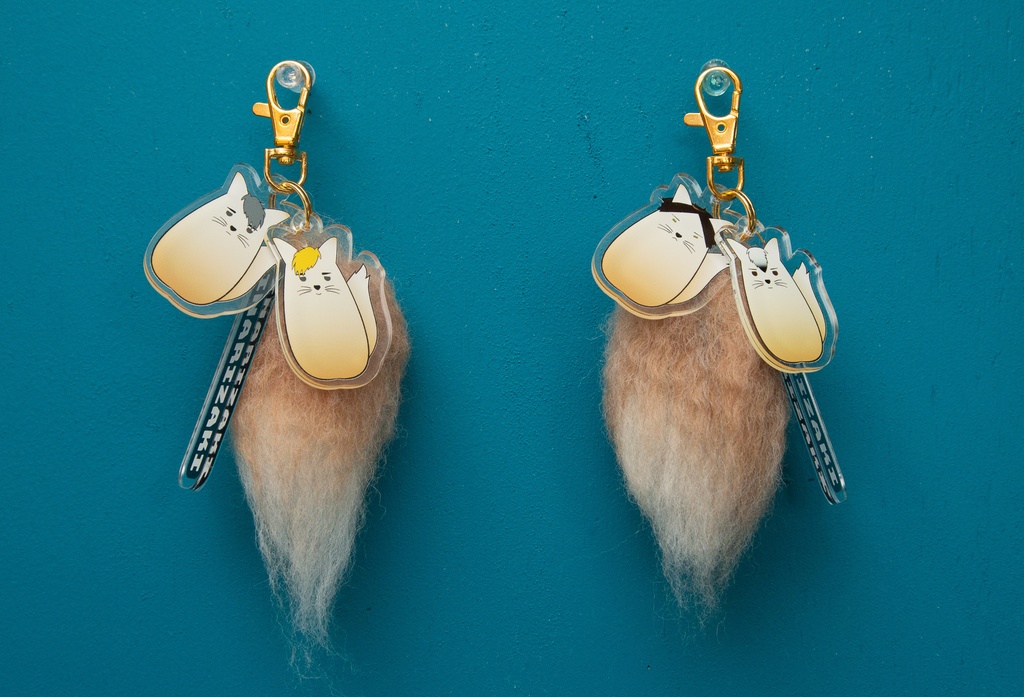 【HQ!!/稲荷崎/治侑/角名北】もちぎつね🦊もふもふしっぽキーホルダー