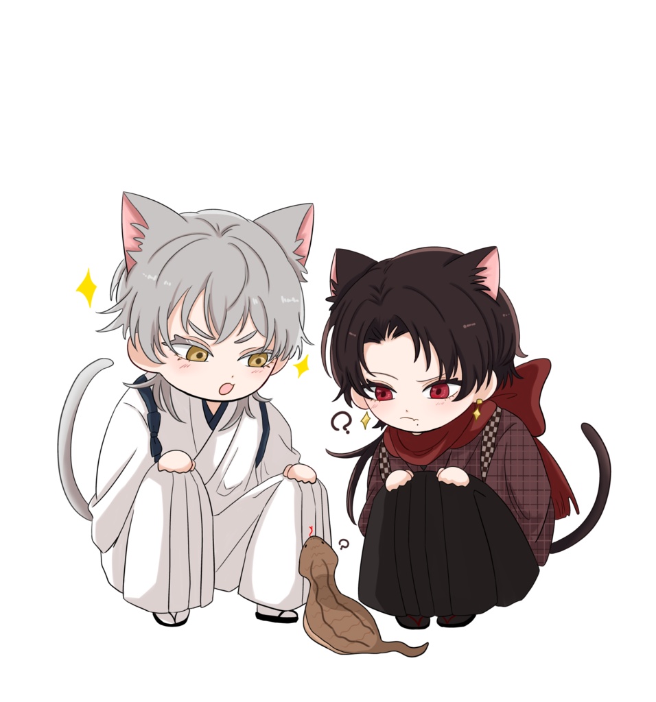 鶴清ﾈｺﾁｬﾝ'sとツチノコ【アクリルフィギュア】
