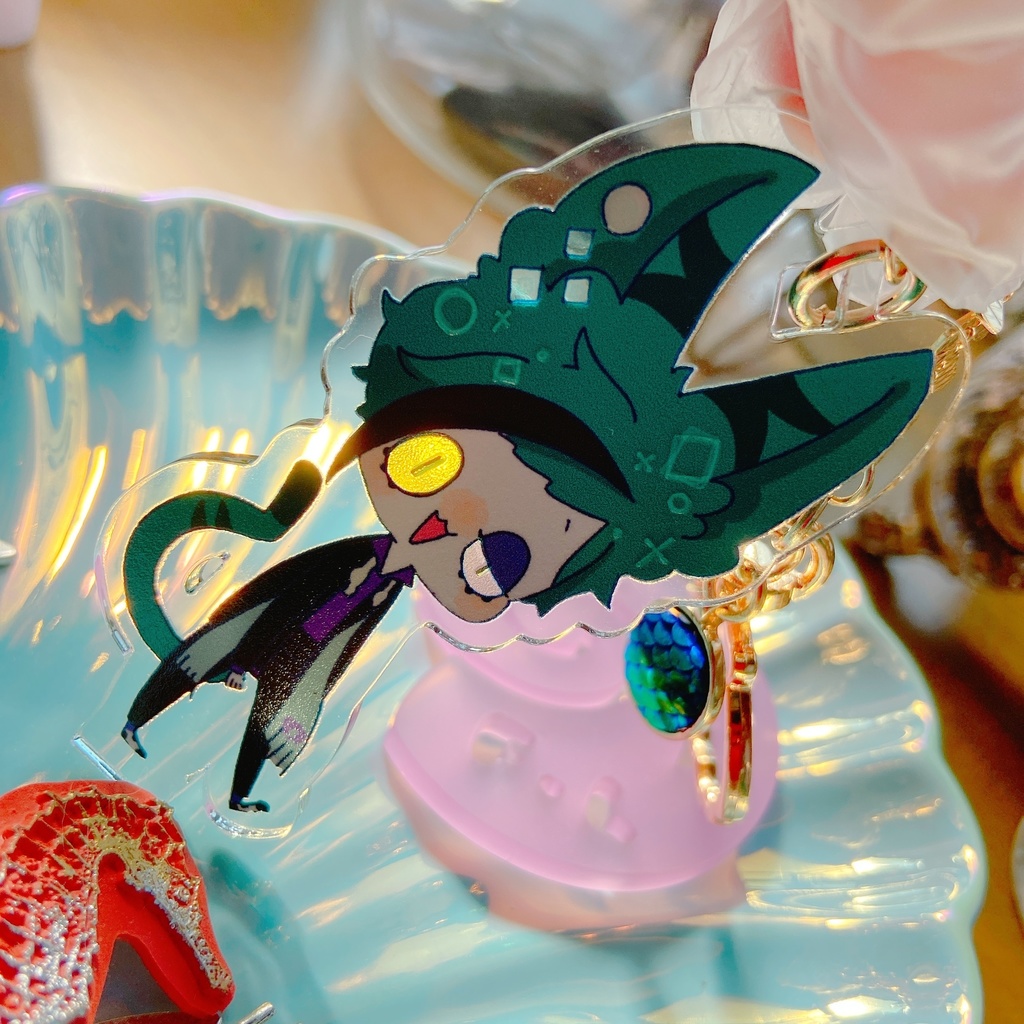 ねこオクタ アクリルチャーム付きアクスタ