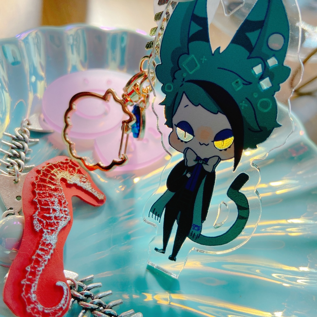 ねこオクタ アクリルチャーム付きアクスタ