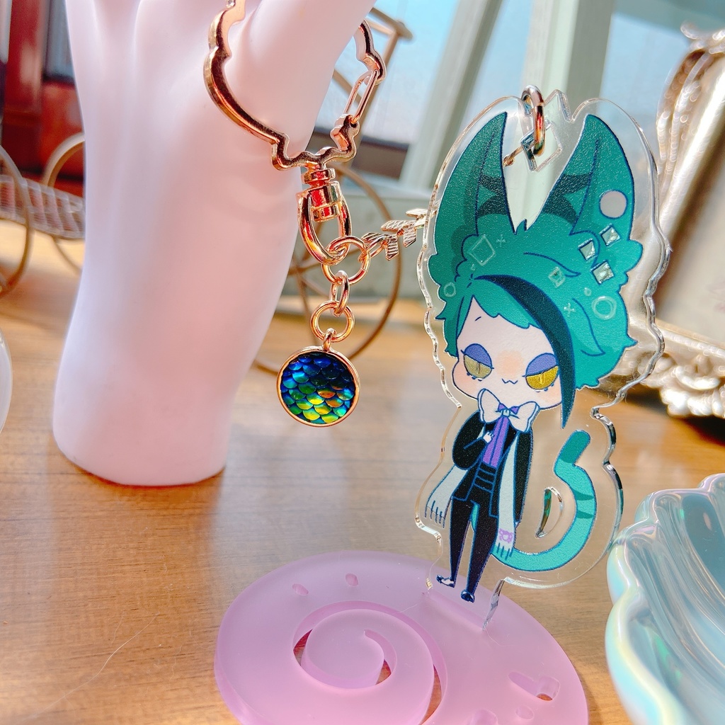 ねこオクタ アクリルチャーム付きアクスタ