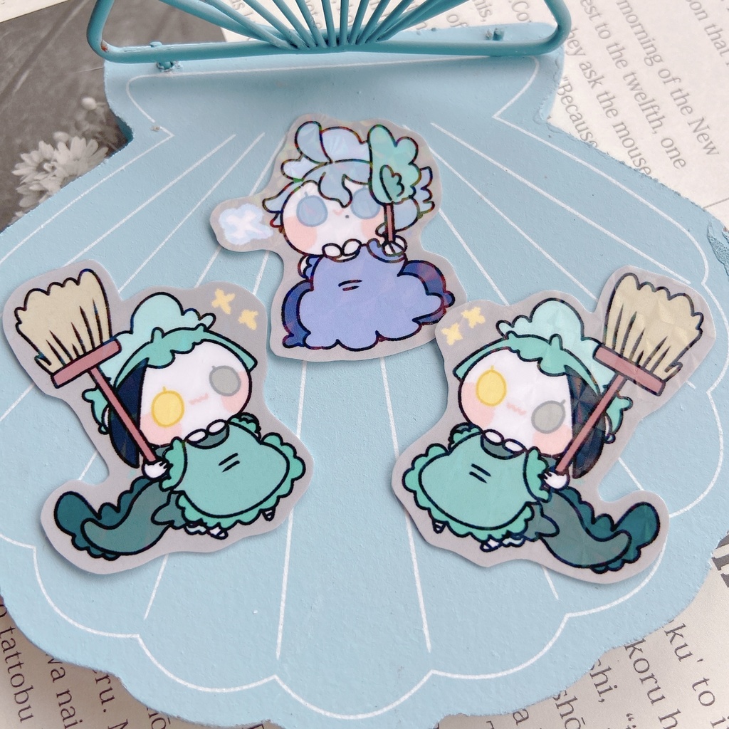 お掃除オクタ　ホログラムステッカー