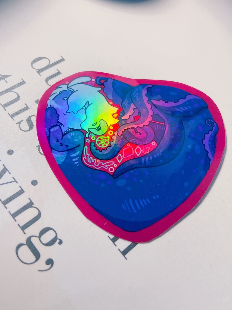 ハート型オーロラステッカー