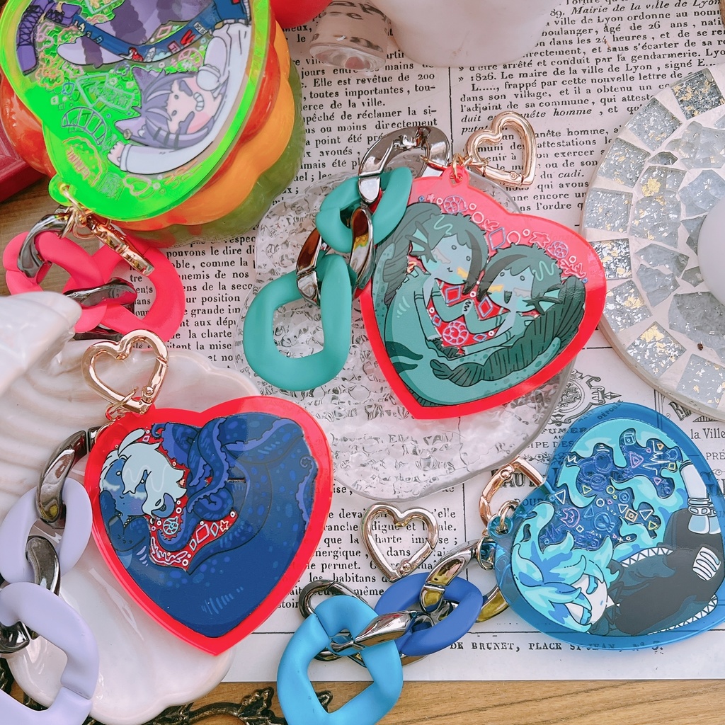 💜🩷はーと閉じ込めアクキー💛💙