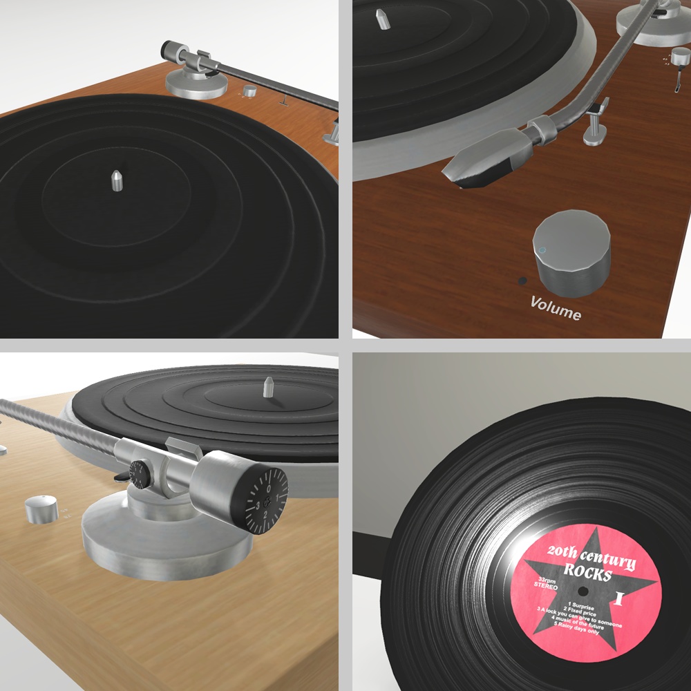 【家具】RP1 置くだけ回るレコードプレイヤー【VRChat想定】