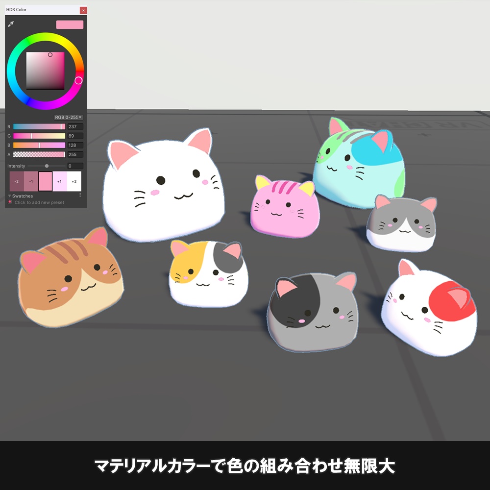 【MA対応】NoseNeko 頭に乗せるもちもち猫のぬいぐるみ【VRChat想定】