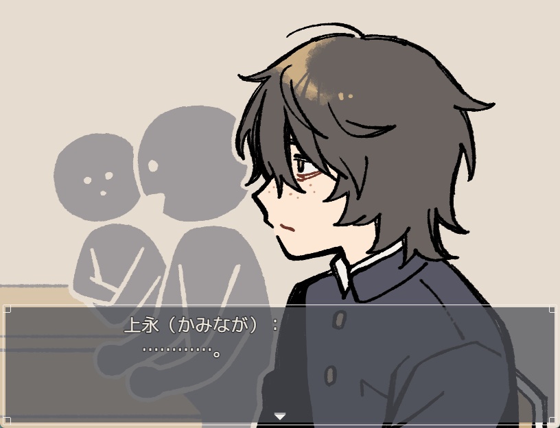 前髪が長くて性格が暗い架空の男