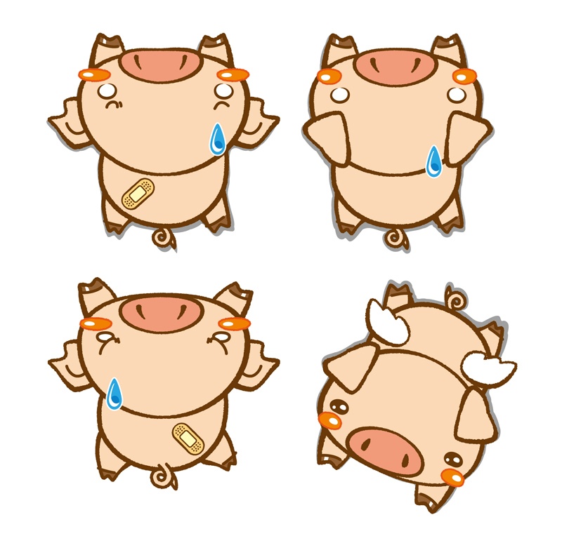 「しがみつくっ」ブタさんの画像データ集