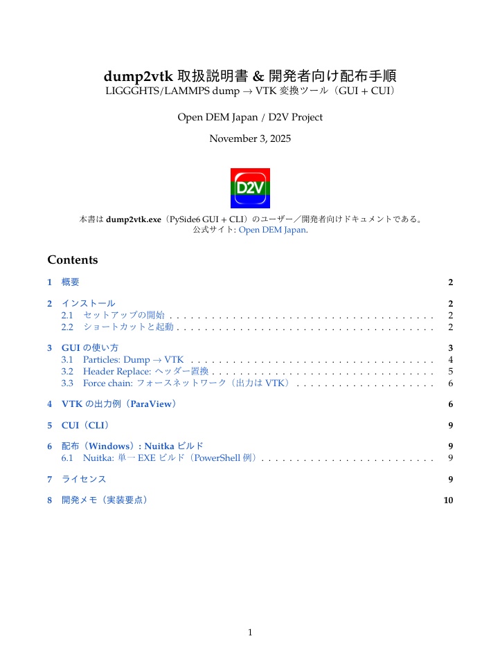 D2V — Free Dump-to-VTK Converter (Windows)