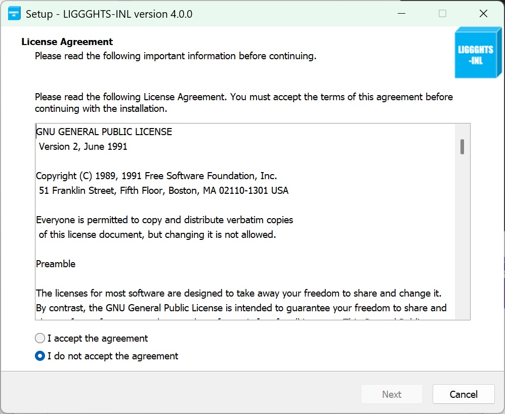 LIGGGHTS-INL 4.0.0(Windows x64)インストーラ【MPI / VTK / Voronoi / JPEG 対応】
