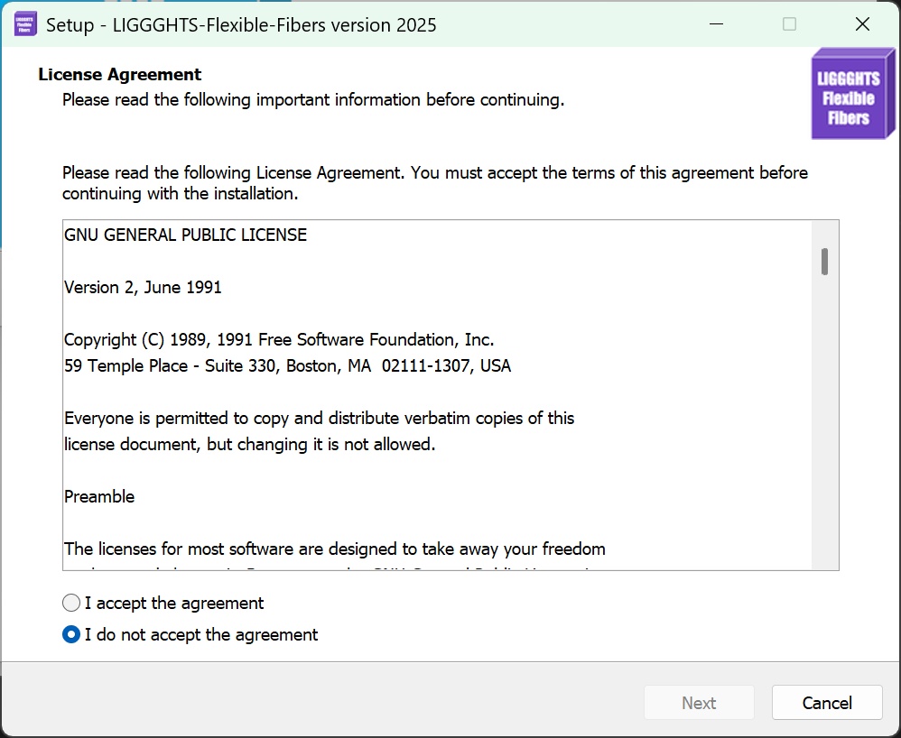 LIGGGHTS Flexible Fibers(Windows x64)インストーラ【MPI / VTK / Voronoi / JPEG 対応】