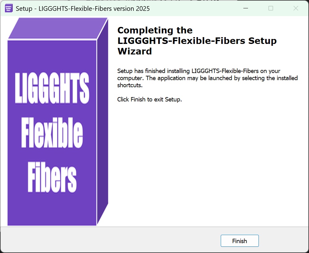 LIGGGHTS Flexible Fibers(Windows x64)インストーラ【MPI / VTK / Voronoi / JPEG 対応】
