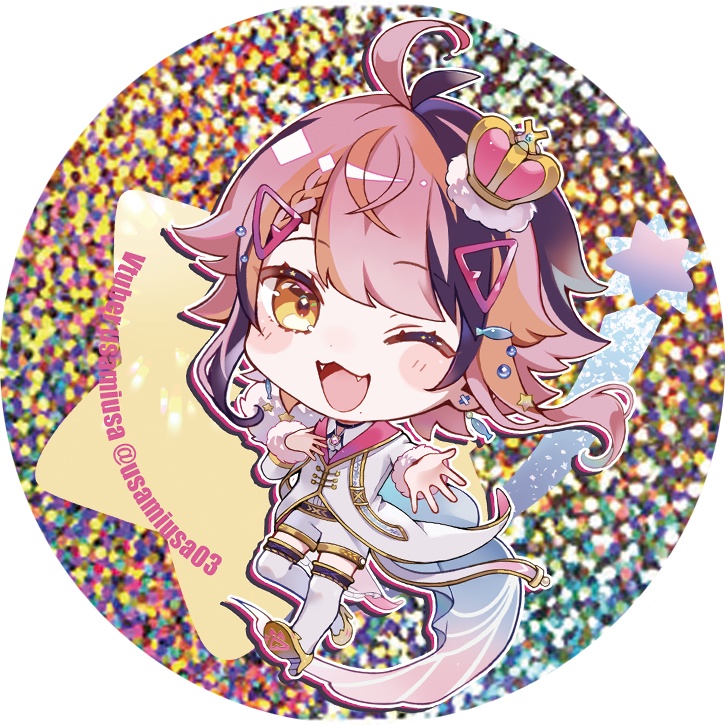 【宇佐美ウサ】歌ってみた記念 ホログラム缶バッチ(ロメオver)