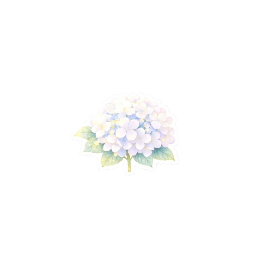【素材】紫陽花 シール(背景透過PNG)|パステルカラー