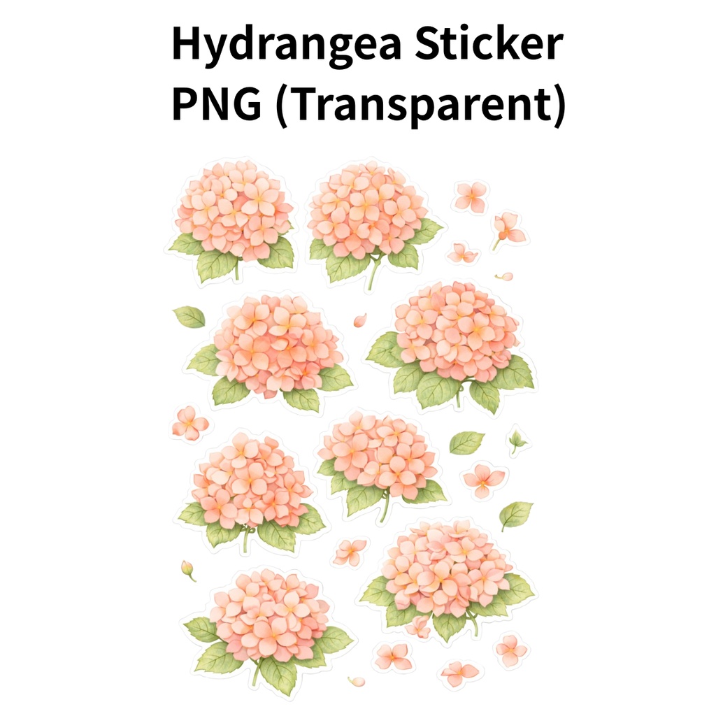 【素材】紫陽花 シール（背景透過PNG）｜アプリコット