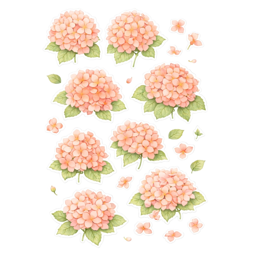 【素材】紫陽花 シール(背景透過PNG)|アプリコット