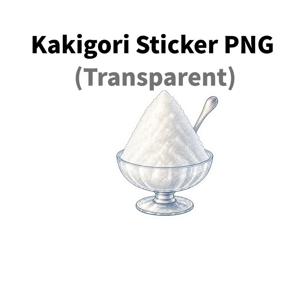 【素材】かき氷 シール（背景透過PNG）｜みぞれ