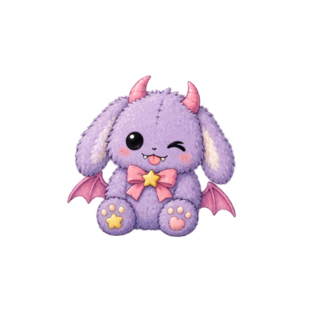 【素材】モンスターぬいぐるみ シール(背景透過PNG)