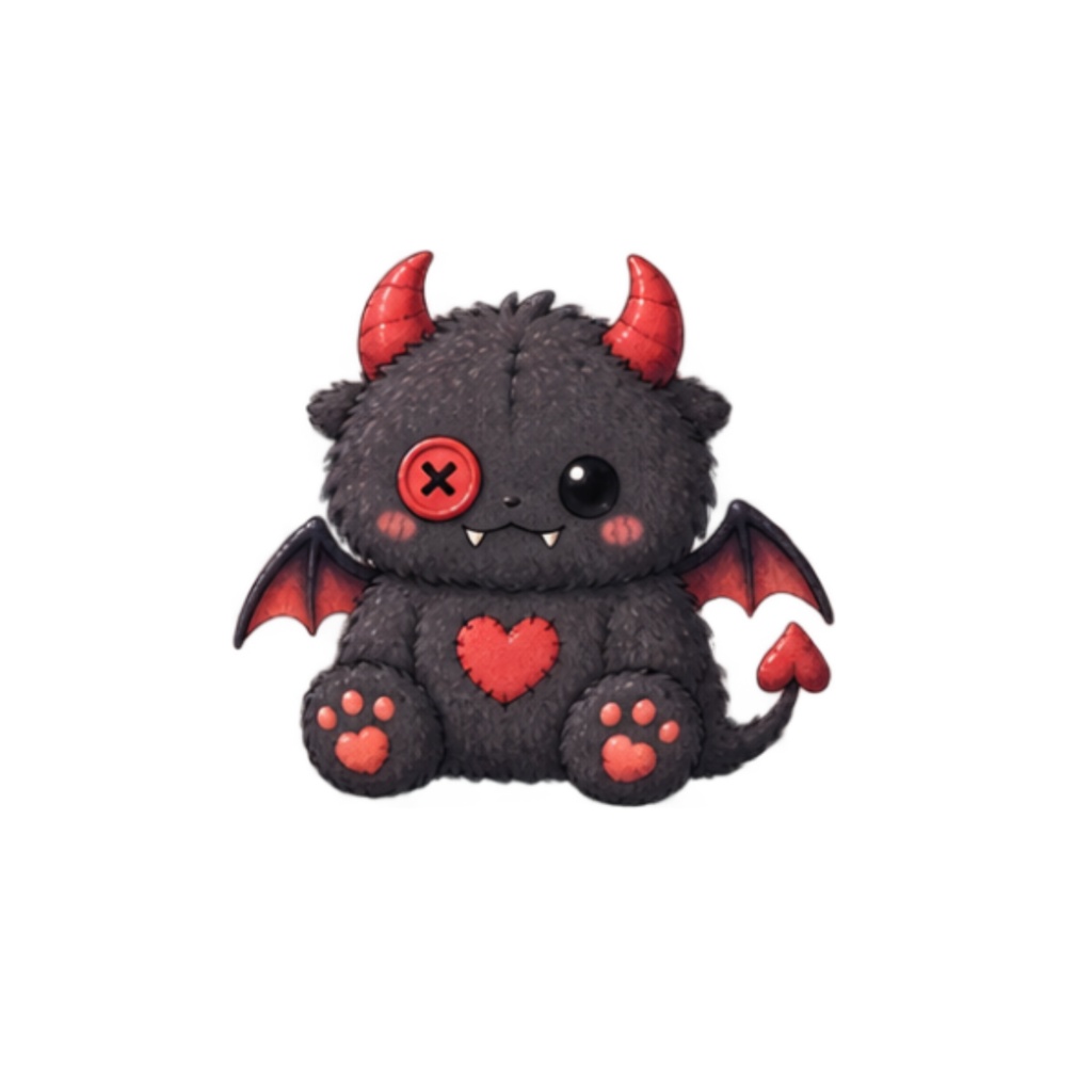 【素材】モンスターぬいぐるみ シール(背景透過PNG)