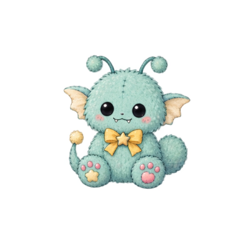 【素材】モンスターぬいぐるみ シール(背景透過PNG)