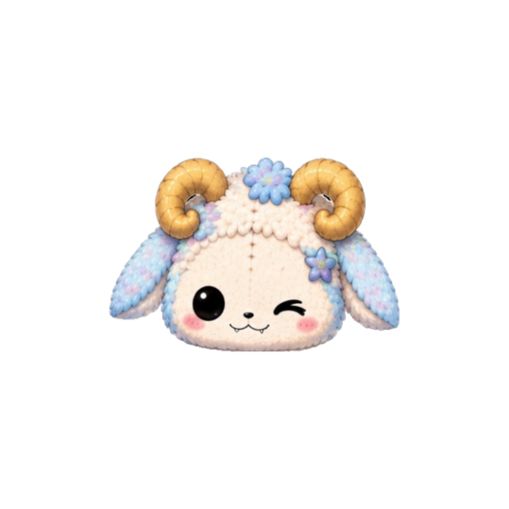 【素材】モンスターぬいぐるみ シール(背景透過PNG)