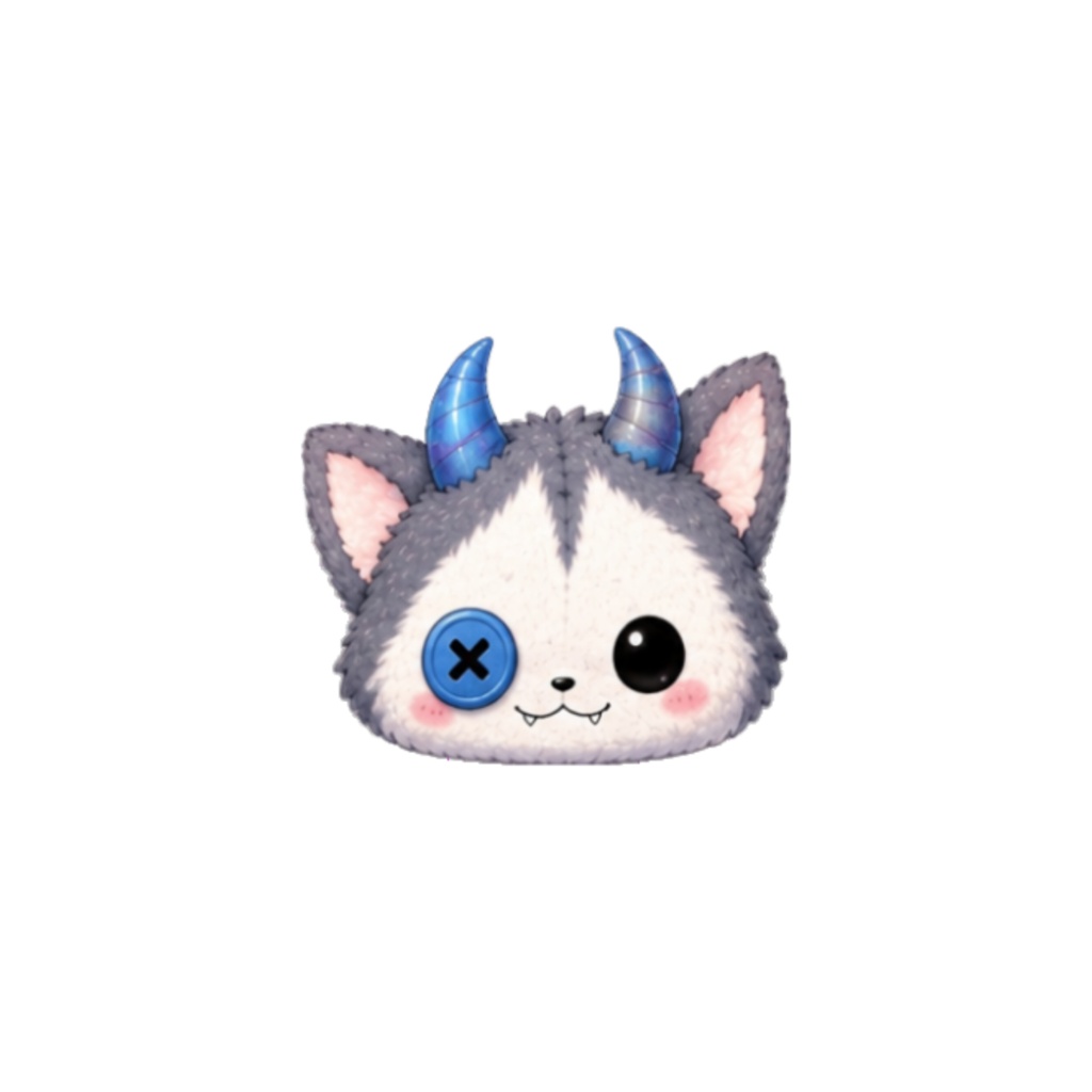 【素材】モンスターぬいぐるみ シール(背景透過PNG)