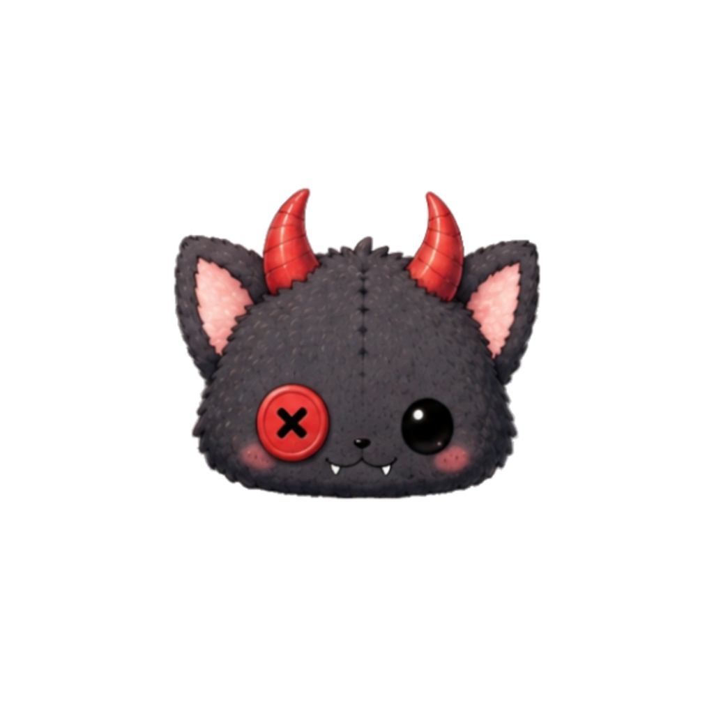 【素材】モンスターぬいぐるみ シール(背景透過PNG)