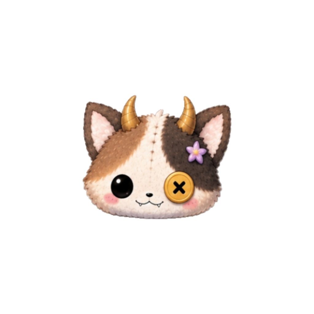 【素材】モンスターぬいぐるみ シール(背景透過PNG)