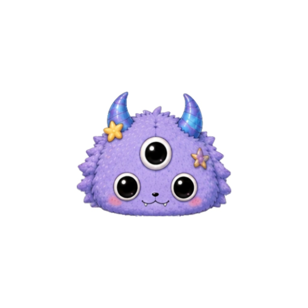 【素材】モンスターぬいぐるみ シール(背景透過PNG)