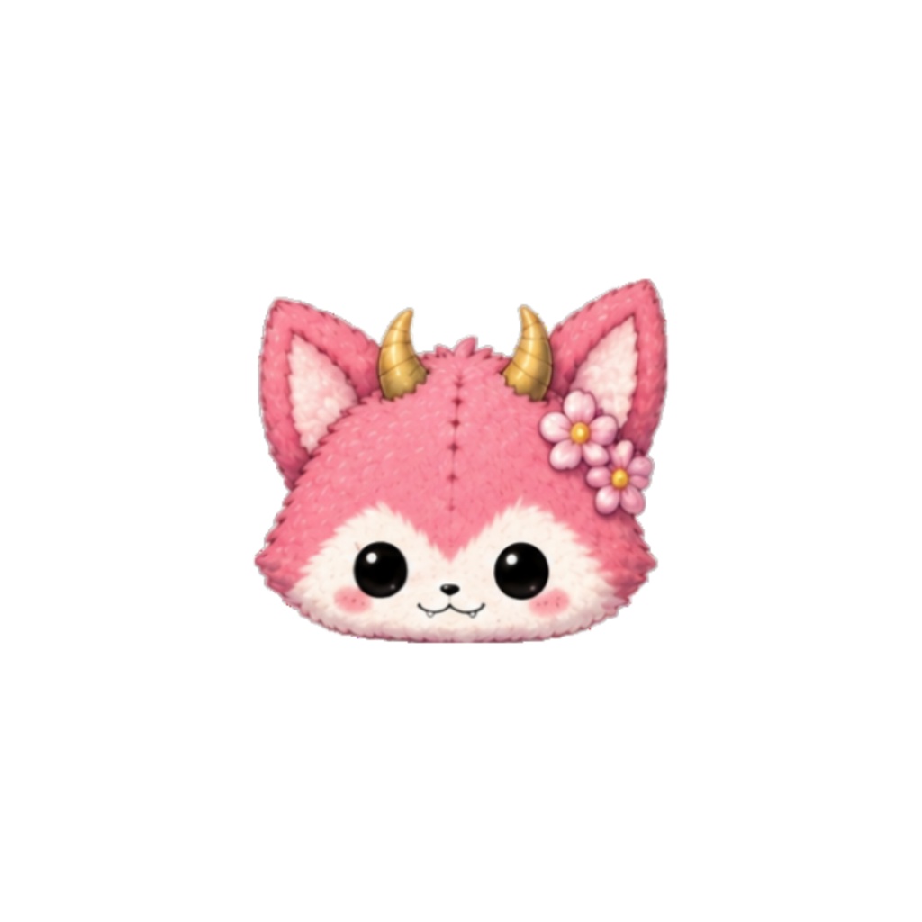 【素材】モンスターぬいぐるみ シール(背景透過PNG)
