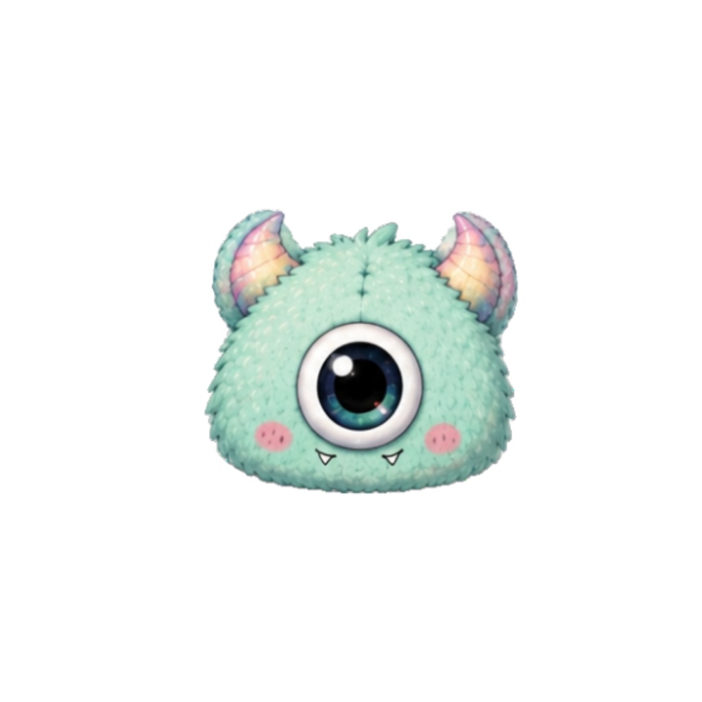 【素材】モンスターぬいぐるみ シール(背景透過PNG)