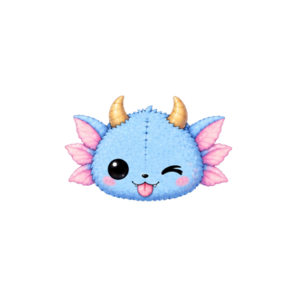 【素材】モンスターぬいぐるみ シール(背景透過PNG)