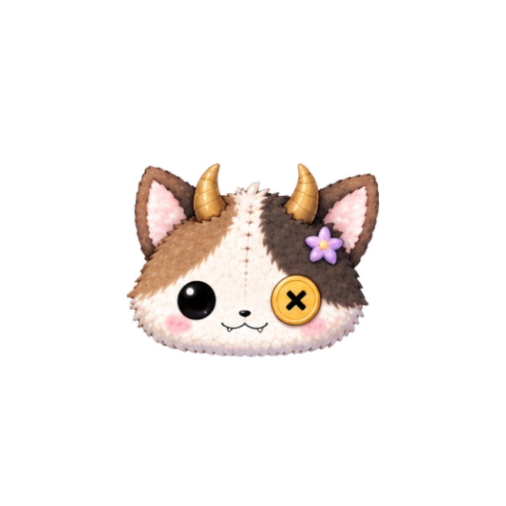 【素材】モンスターぬいぐるみ シール(背景透過PNG)