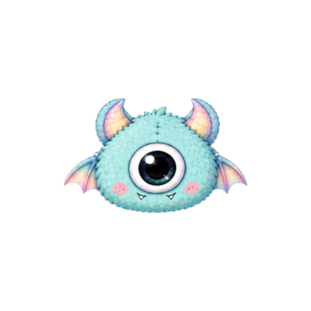 【素材】モンスターぬいぐるみ シール(背景透過PNG)