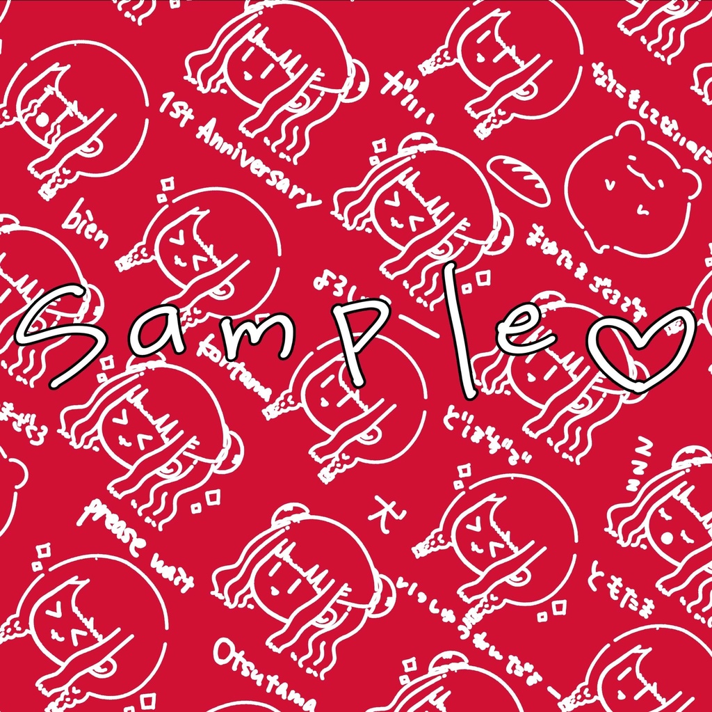 【受注生産】1周年記念グッズ🤍まゆたま柄ハンカチ