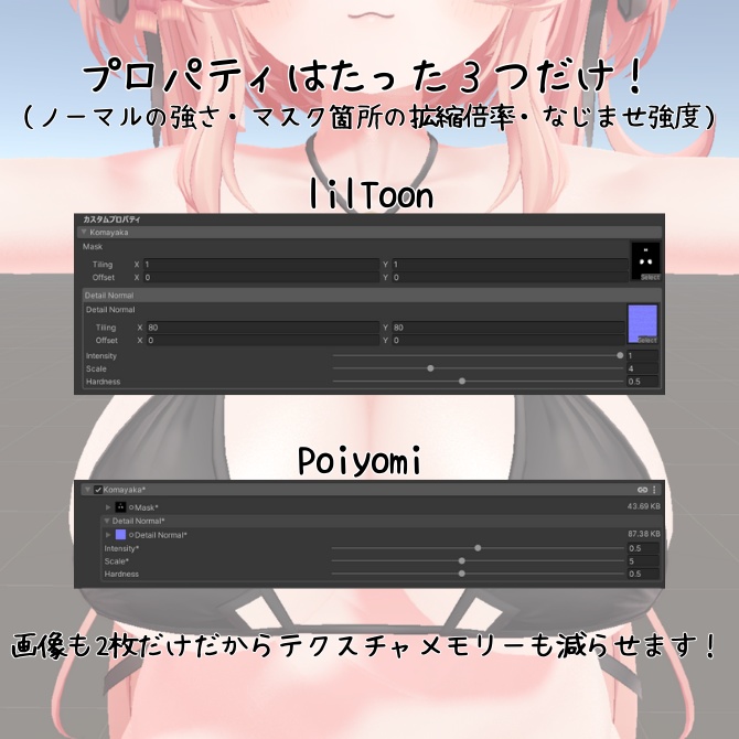 質感改善!こまやかシェーダー【lilToon/Poiyomi拡張】