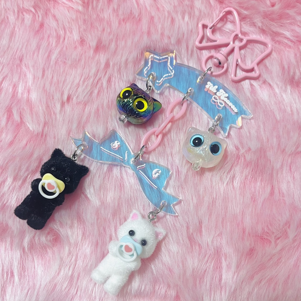🎀 𝔹𝕒𝕓𝕪 𝔾𝔼𝔾𝕆 𝕞𝕠𝕓𝕚𝕝𝕖 キーホルダー🍼リボン🎀