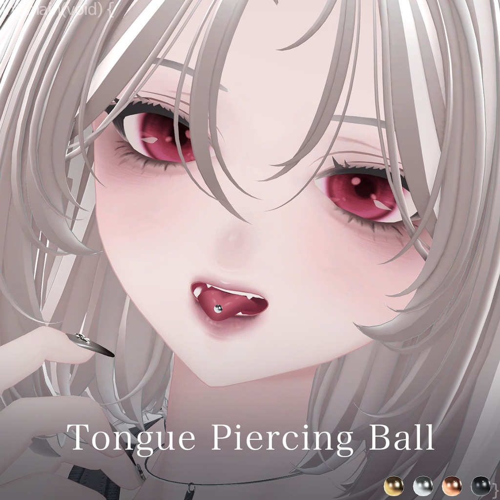 Ver.2.0【しゅあん専用】Tongue Piercing Ball / 舌ピアス【リップシンク・MA対応】