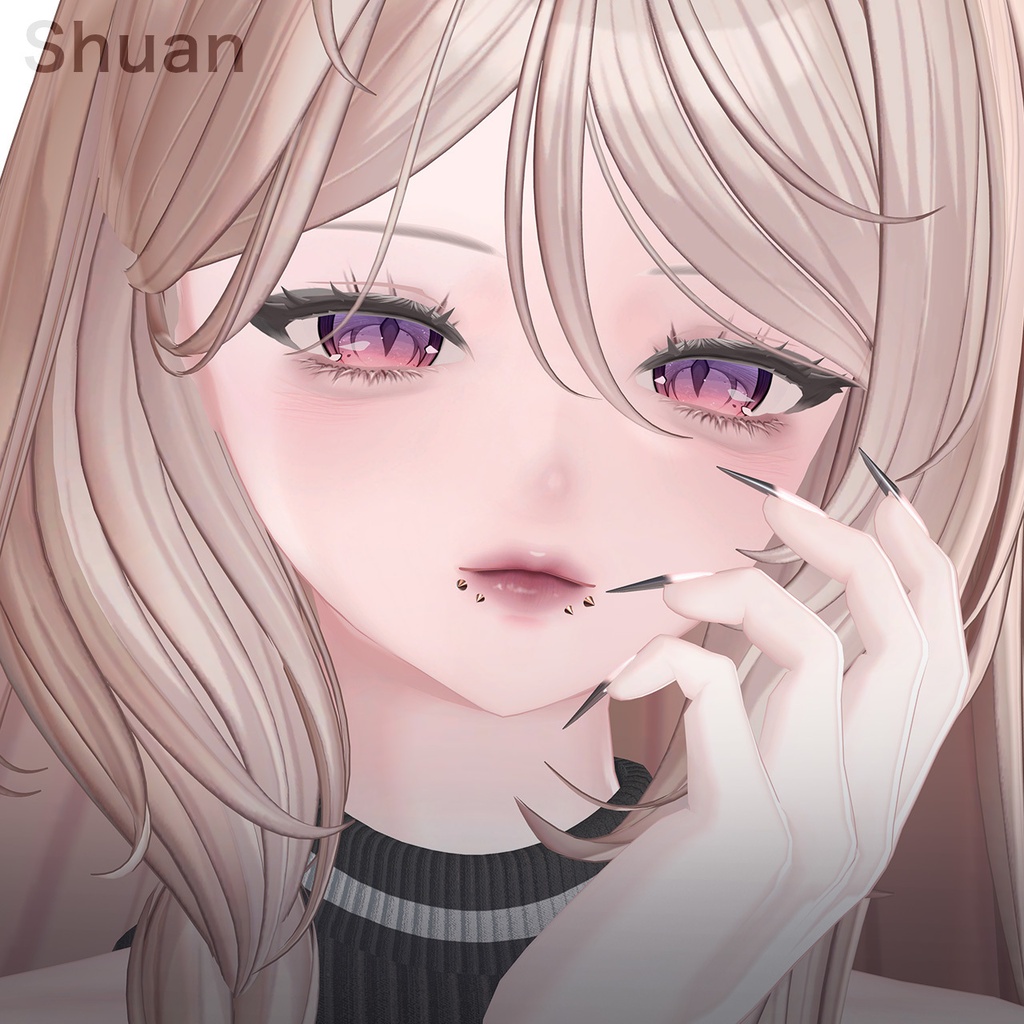 SALE⭐【4アバター対応】Lip Piercing - Ball & Spike -|口ピアス ラブレット リップピアス【リップシンク・MA対応】