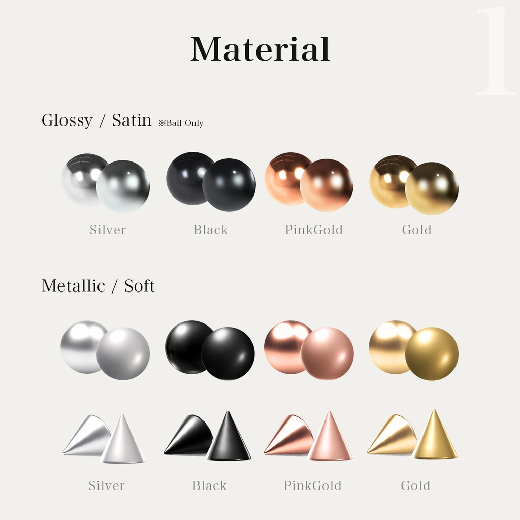 SALE⭐【4アバター対応】Lip Piercing - Ball & Spike -|口ピアス ラブレット リップピアス【リップシンク・MA対応】