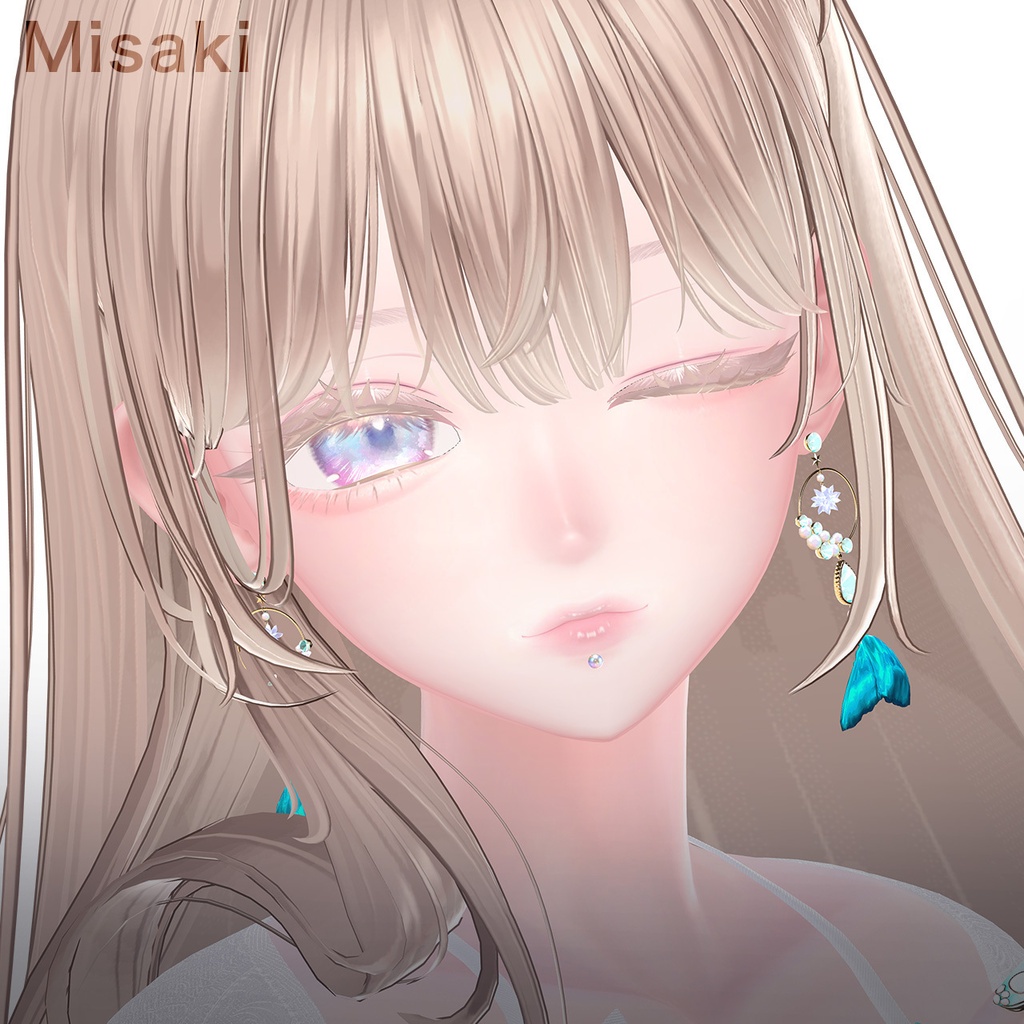 SALE⭐【4アバター対応】Lip Piercing - Ball & Spike -|口ピアス ラブレット リップピアス【リップシンク・MA対応】