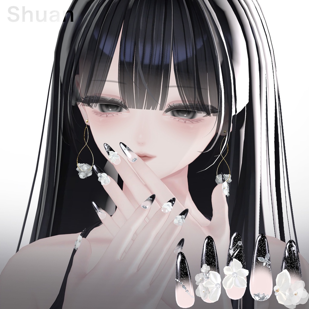 【5アバター対応】Nail / Veiled Bloom -ウスギヌノハナ- 【MA対応】
