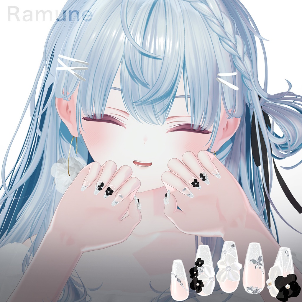 【5アバター対応】Nail / Veiled Bloom -ウスギヌノハナ- 【MA対応】