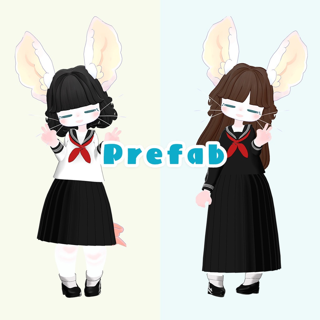 【マウフェくん専用】昭和風セット ヘアー&セーラー服【MA対応】