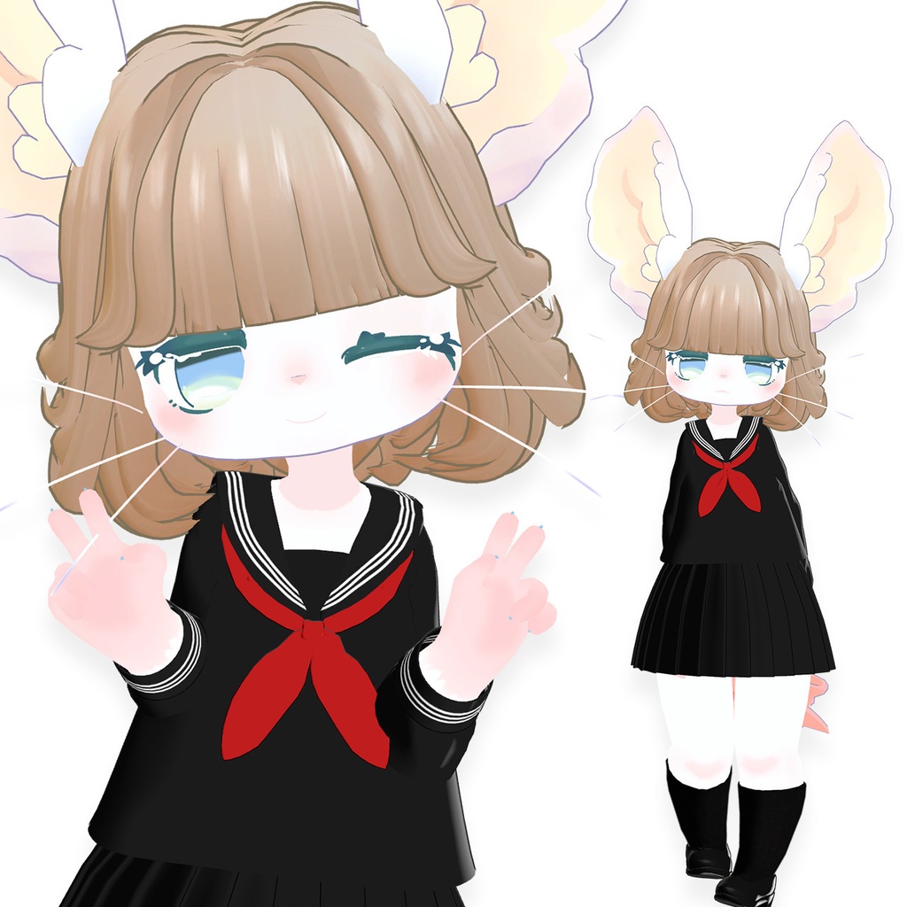 【マウフェくん専用】昭和風セット ヘアー&セーラー服【MA対応】