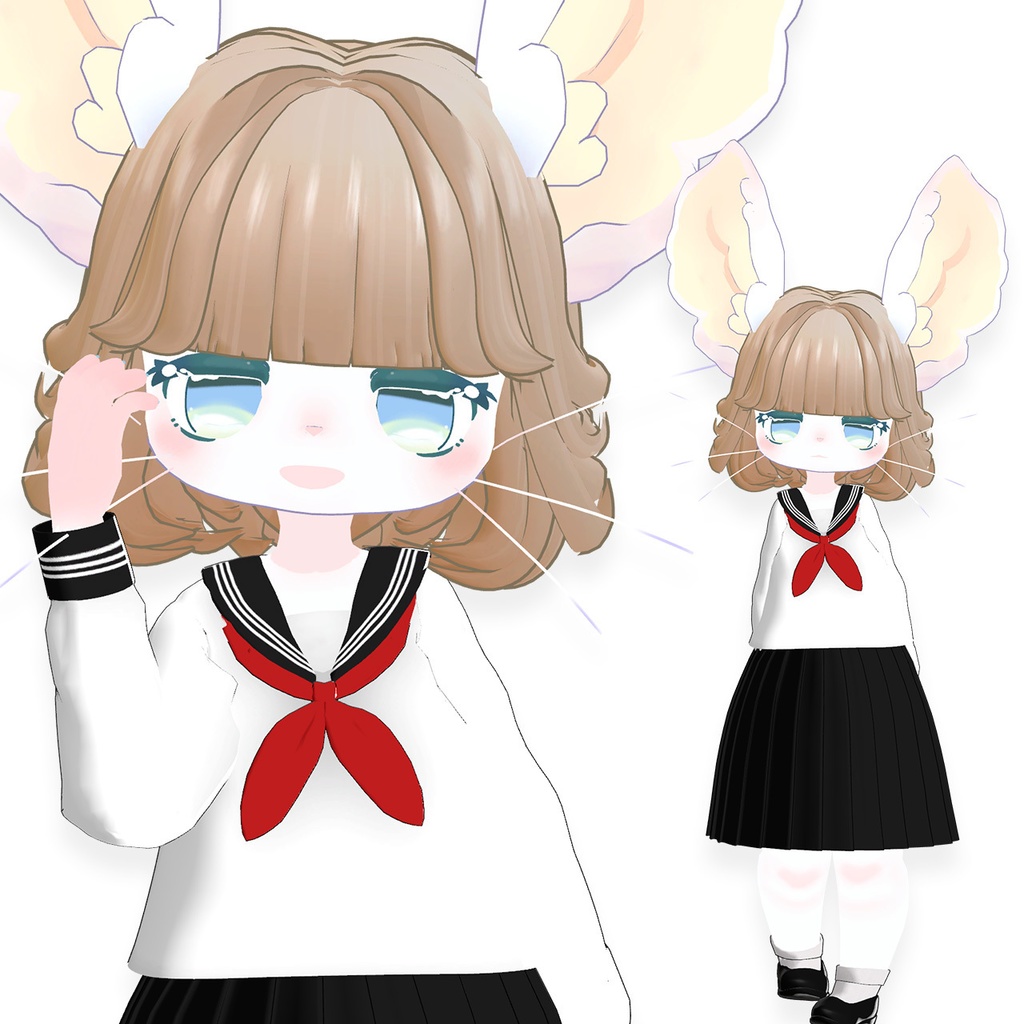 【マウフェくん専用】昭和風セット ヘアー&セーラー服【MA対応】